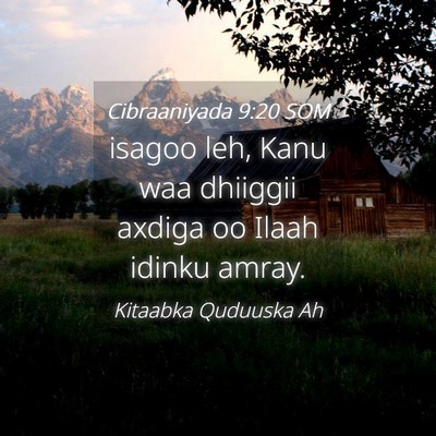 Picture 04 - Cibraaniyada 9:20 SOM - isagoo leh, Kanu waa dhiiggii axdiga oo Ilaah - Bible Verse Picture