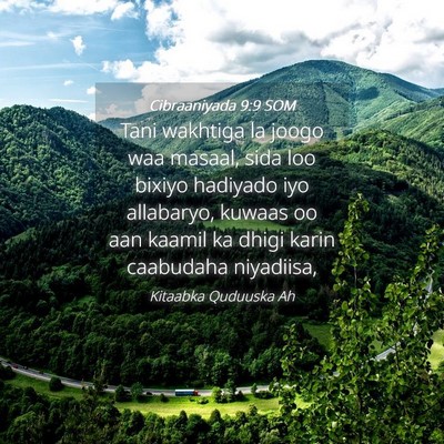 Picture 04 - Cibraaniyada 9:9 SOM - Tani wakhtiga la joogo waa masaal, sida loo - Bible Verse Picture
