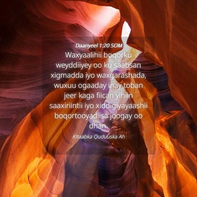 Picture 04 - Daanyeel 1:20 SOM - Waxyaalihii boqorku weyddiiyey oo ku saabsan - Bible Verse Picture