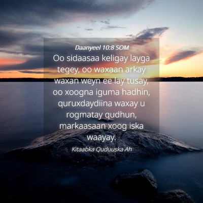 Picture 04 - Daanyeel 10:8 SOM - Oo sidaasaa keligay layga tegey, oo waxaan arkay - Bible Verse Picture