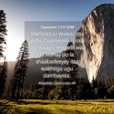 Picture 04 - Daanyeel 12:9 SOM - Markaasuu wuxuu igu yidhi, Daanyeelow, iska tag, - Bible Verse Picture