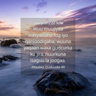 Picture 04 - Daanyeel 2:22 SOM - Wuu muujiyaa waxyaalaha fog iyo qarsoodigaba; - Bible Verse Picture