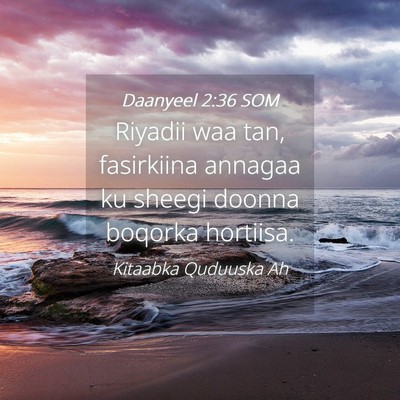Picture 04 - Daanyeel 2:36 SOM - Riyadii waa tan, fasirkiina annagaa ku sheegi - Bible Verse Picture