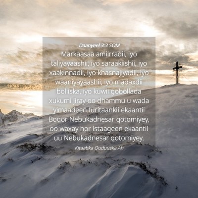 Picture 04 - Daanyeel 3:3 SOM - Markaasaa amiirradii, iyo taliyayaashii, iyo - Bible Verse Picture