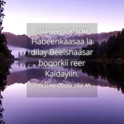Picture 04 - Daanyeel 5:30 SOM - Habeenkaasaa la dilay Beelshaasar boqorkii reer - Bible Verse Picture