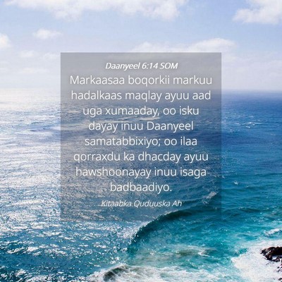 Picture 04 - Daanyeel 6:14 SOM - Markaasaa boqorkii markuu hadalkaas maqlay ayuu - Bible Verse Picture