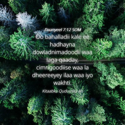Picture 04 - Daanyeel 7:12 SOM - Oo bahalladii kale ee hadhayna dowladnimadoodii - Bible Verse Picture