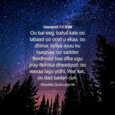 Picture 04 - Daanyeel 7:5 SOM - Oo bal eeg, bahal kale oo labaad oo orso u ekaa, - Bible Verse Picture