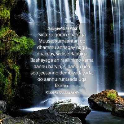 Picture 04 - Daanyeel 9:13 SOM - Sida ku qoran sharciga Muuse, xumaantan oo dhammu - Bible Verse Picture
