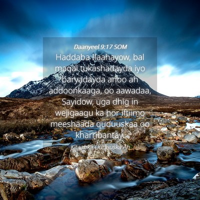 Picture 04 - Daanyeel 9:17 SOM - Haddaba Ilaahayow, bal maqal tukashadayda iyo - Bible Verse Picture