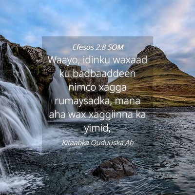 Picture 04 - Efesos 2:8 SOM - Waayo, idinku waxaad ku badbaaddeen nimco xagga - Bible Verse Picture