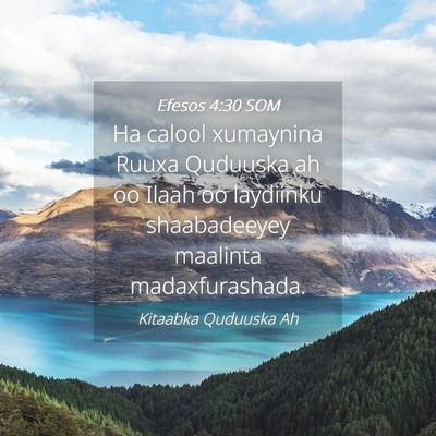 Picture 04 - Efesos 4:30 SOM - Ha calool xumaynina Ruuxa Quduuska ah oo Ilaah oo - Bible Verse Picture