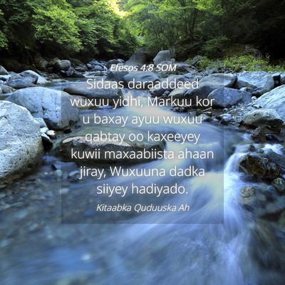 Picture 04 - Efesos 4:8 SOM - Sidaas daraaddeed wuxuu yidhi, Markuu kor u baxay - Bible Verse Picture