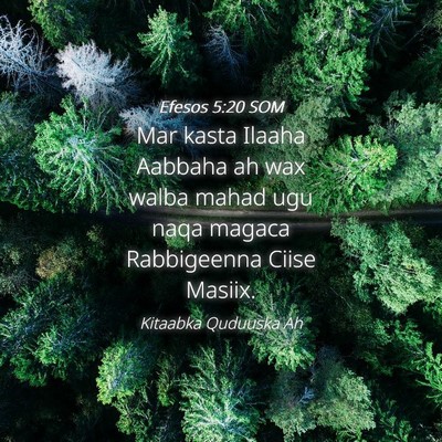 Picture 04 - Efesos 5:20 SOM - Mar kasta Ilaaha Aabbaha ah wax walba mahad ugu - Bible Verse Picture