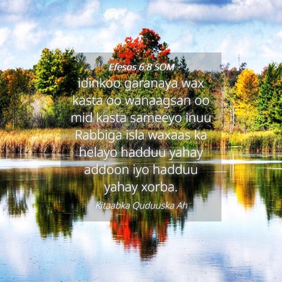 Picture 04 - Efesos 6:8 SOM - idinkoo garanaya wax kasta oo wanaagsan oo mid - Bible Verse Picture