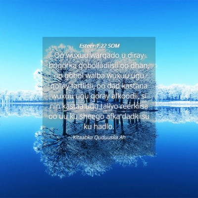 Picture 04 - Esteer 1:22 SOM - Oo wuxuu warqado u diray boqorka gobolladiisii oo - Bible Verse Picture