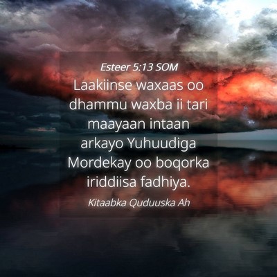 Picture 04 - Esteer 5:13 SOM - Laakiinse waxaas oo dhammu waxba ii tari maayaan - Bible Verse Picture