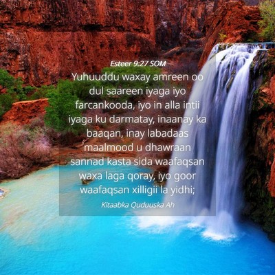 Picture 04 - Esteer 9:27 SOM - Yuhuuddu waxay amreen oo dul saareen iyaga iyo - Bible Verse Picture