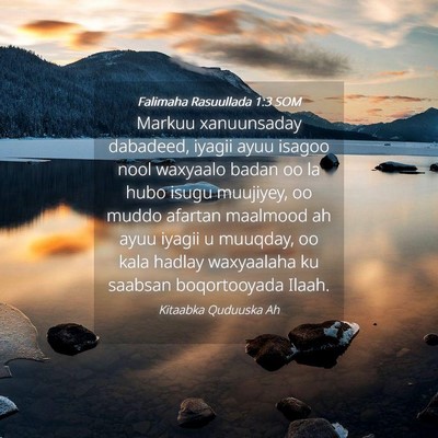 Picture 04 - Falimaha Rasuullada 1:3 SOM - Markuu xanuunsaday dabadeed, iyagii ayuu isagoo - Bible Verse Picture