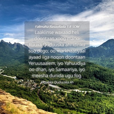 Picture 04 - Falimaha Rasuullada 1:8 SOM - Laakiinse waxaad heli doontaan xoog markii Ruuxa - Bible Verse Picture