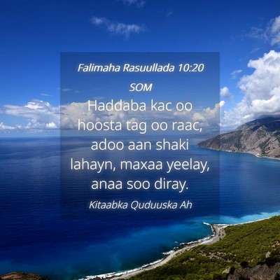 Picture 04 - Falimaha Rasuullada 10:20 SOM - Haddaba kac oo hoosta tag oo raac, adoo aan shaki - Bible Verse Picture