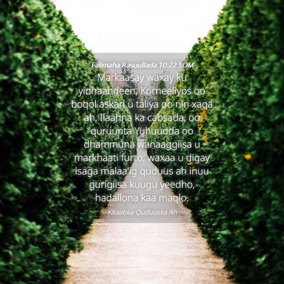 Picture 04 - Falimaha Rasuullada 10:22 SOM - Markaasay waxay ku yidhaahdeen, Korneeliyos oo - Bible Verse Picture