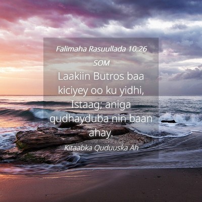 Picture 04 - Falimaha Rasuullada 10:26 SOM - Laakiin Butros baa kiciyey oo ku yidhi, Istaag; - Bible Verse Picture
