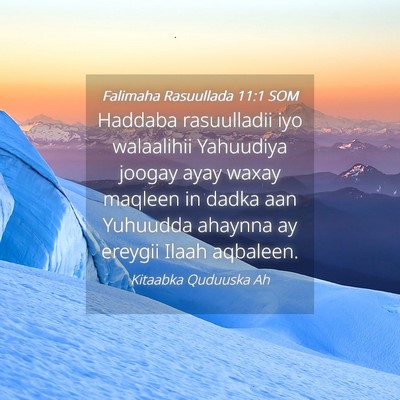 Picture 04 - Falimaha Rasuullada 11:1 SOM - Haddaba rasuulladii iyo walaalihii Yahuudiya - Bible Verse Picture
