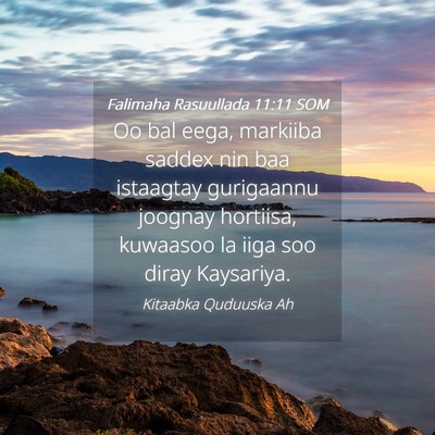 Picture 04 - Falimaha Rasuullada 11:11 SOM - Oo bal eega, markiiba saddex nin baa istaagtay - Bible Verse Picture