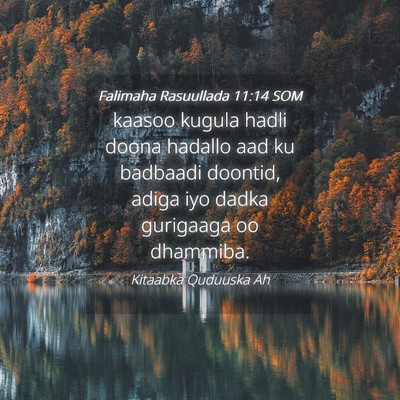 Picture 04 - Falimaha Rasuullada 11:14 SOM - kaasoo kugula hadli doona hadallo aad ku badbaadi - Bible Verse Picture