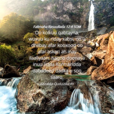 Picture 04 - Falimaha Rasuullada 12:4 SOM - Oo kolkuu qabtayna, wuxuu ku riday xabsi, oo u - Bible Verse Picture