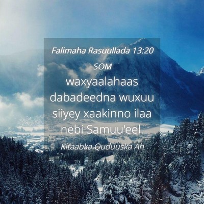 Picture 04 - Falimaha Rasuullada 13:20 SOM - waxyaalahaas dabadeedna wuxuu siiyey xaakinno - Bible Verse Picture