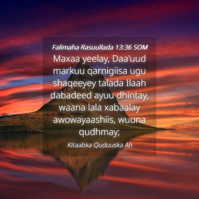 Picture 04 - Falimaha Rasuullada 13:36 SOM - Maxaa yeelay, Daa'uud markuu qarnigiisa ugu - Bible Verse Picture