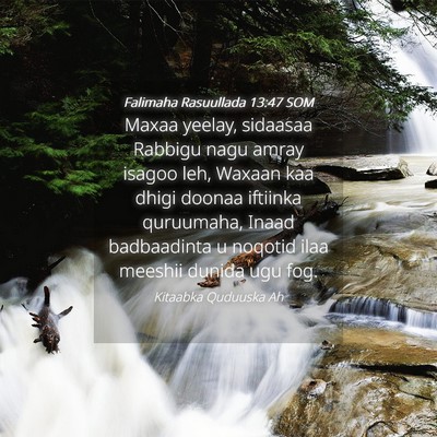 Picture 04 - Falimaha Rasuullada 13:47 SOM - Maxaa yeelay, sidaasaa Rabbigu nagu amray isagoo - Bible Verse Picture