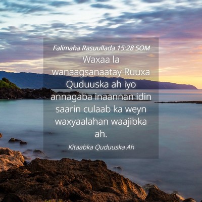Picture 04 - Falimaha Rasuullada 15:28 SOM - Waxaa la wanaagsanaatay Ruuxa Quduuska ah iyo - Bible Verse Picture