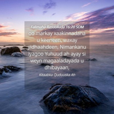 Picture 04 - Falimaha Rasuullada 16:20 SOM - oo markay xaakinnadana u keeneen, waxay - Bible Verse Picture