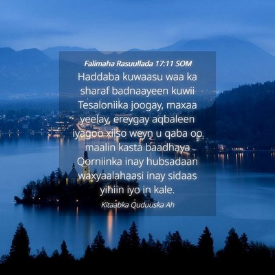 Picture 04 - Falimaha Rasuullada 17:11 SOM - Haddaba kuwaasu waa ka sharaf badnaayeen kuwii - Bible Verse Picture