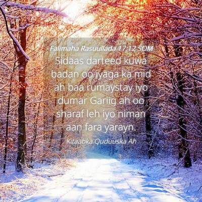 Picture 04 - Falimaha Rasuullada 17:12 SOM - Sidaas darteed kuwa badan oo iyaga ka mid ah baa - Bible Verse Picture