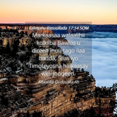Picture 04 - Falimaha Rasuullada 17:14 SOM - Markaasaa walaalihii kolkiiba Bawlos u direen - Bible Verse Picture