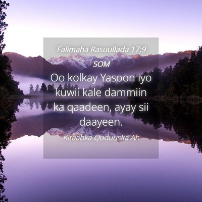 Picture 04 - Falimaha Rasuullada 17:9 SOM - Oo kolkay Yasoon iyo kuwii kale dammiin ka - Bible Verse Picture