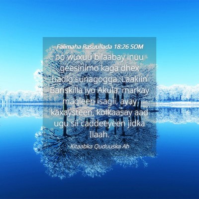 Picture 04 - Falimaha Rasuullada 18:26 SOM - oo wuxuu bilaabay inuu geesinimo kaga dhex hadlo - Bible Verse Picture