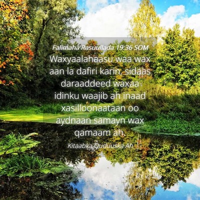 Picture 04 - Falimaha Rasuullada 19:36 SOM - Waxyaalahaasu waa wax aan la dafiri karin, sidaas - Bible Verse Picture