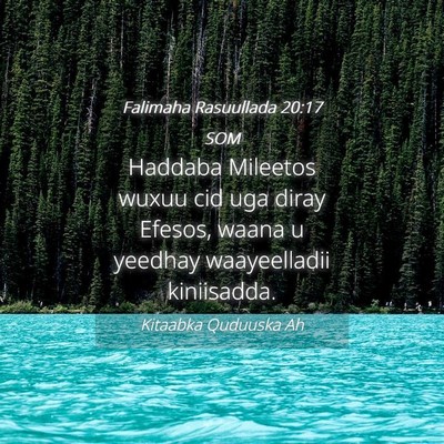 Picture 04 - Falimaha Rasuullada 20:17 SOM - Haddaba Mileetos wuxuu cid uga diray Efesos, - Bible Verse Picture