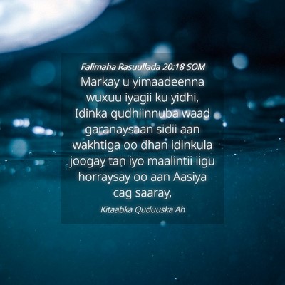 Picture 04 - Falimaha Rasuullada 20:18 SOM - Markay u yimaadeenna wuxuu iyagii ku yidhi, - Bible Verse Picture