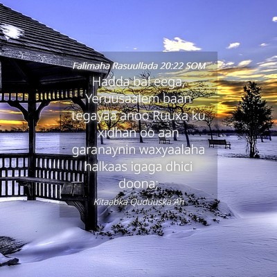 Picture 04 - Falimaha Rasuullada 20:22 SOM - Hadda bal eega, Yeruusaalem baan tegayaa anoo - Bible Verse Picture