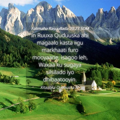 Picture 04 - Falimaha Rasuullada 20:23 SOM - in Ruuxa Quduuska ahi magaalo kasta iigu - Bible Verse Picture