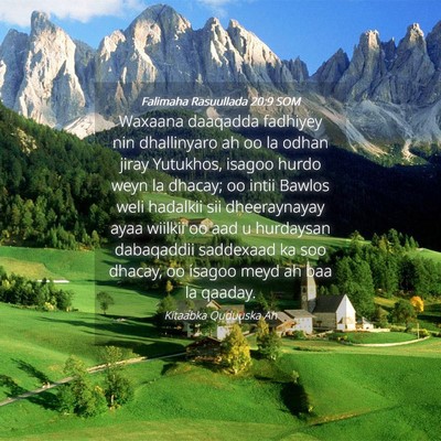 Picture 04 - Falimaha Rasuullada 20:9 SOM - Waxaana daaqadda fadhiyey nin dhallinyaro ah oo - Bible Verse Picture