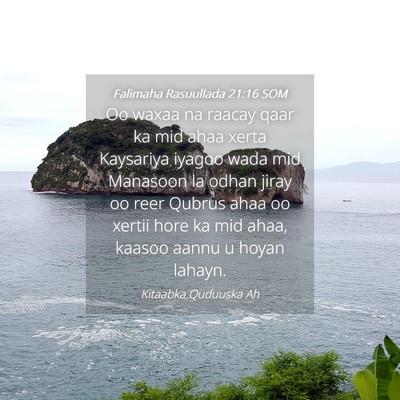 Picture 04 - Falimaha Rasuullada 21:16 SOM - Oo waxaa na raacay qaar ka mid ahaa xerta - Bible Verse Picture
