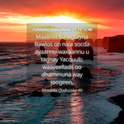 Picture 04 - Falimaha Rasuullada 21:18 SOM - Maalintii ku xigtayna Bawlos oo nala socda - Bible Verse Picture