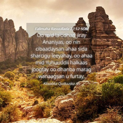 Picture 04 - Falimaha Rasuullada 22:12 SOM - Oo mid la odhan jiray Ananiyas, oo nin - Bible Verse Picture